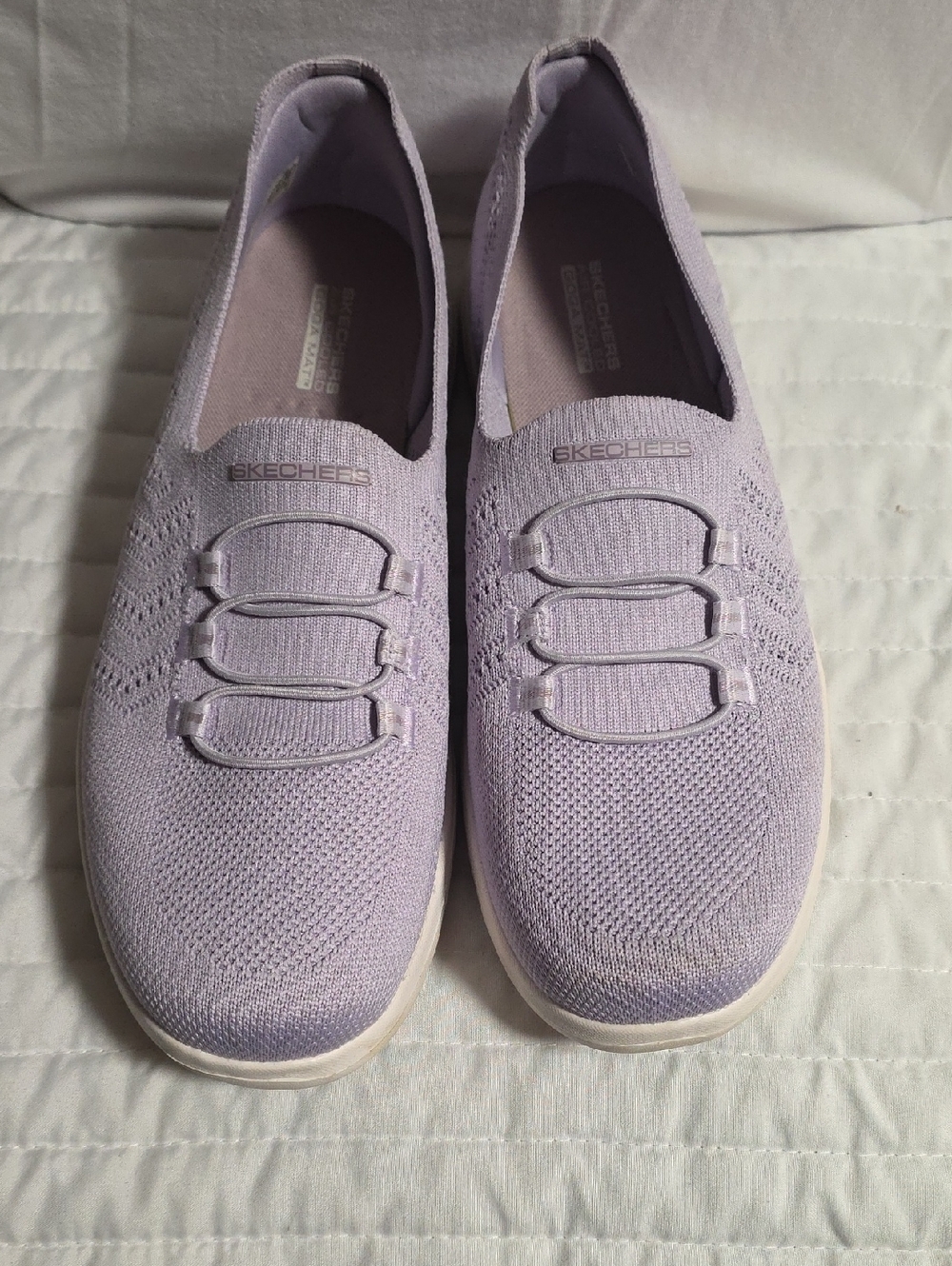Skechers Slip-On Knit Walking Shoes - Lavender